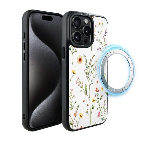 Etui do iPhone 15 Pro Max IBIZU DropGuard Matt z MagSafe, Pastel Bloom, Letni bukiet (3)