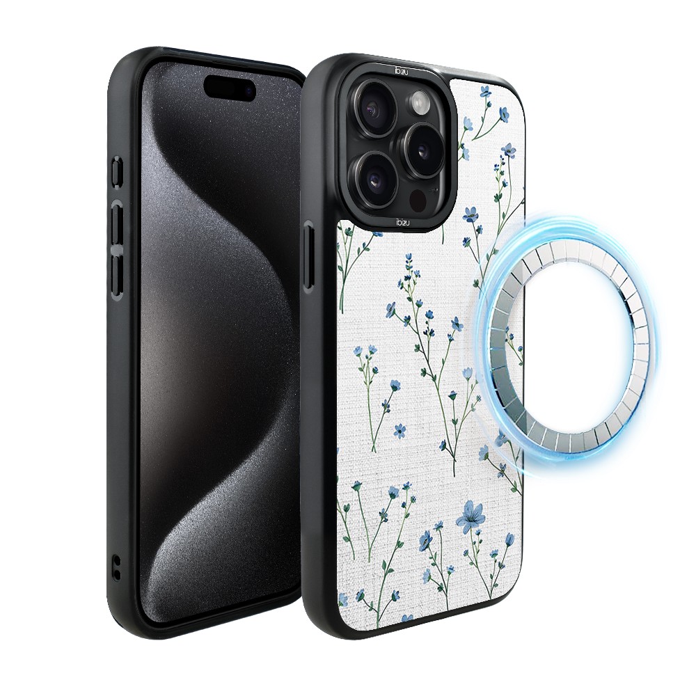 Etui do iPhone 15 Pro Max IBIZU DropGuard Matt z MagSafe, Pastel Bloom, Niebieski sen (3)