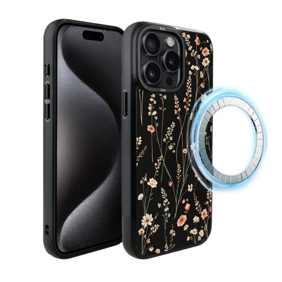 Etui do iPhone 15 Pro Max IBIZU DropGuard Matt z MagSafe, Pastel Bloom, Północny ogród (3)