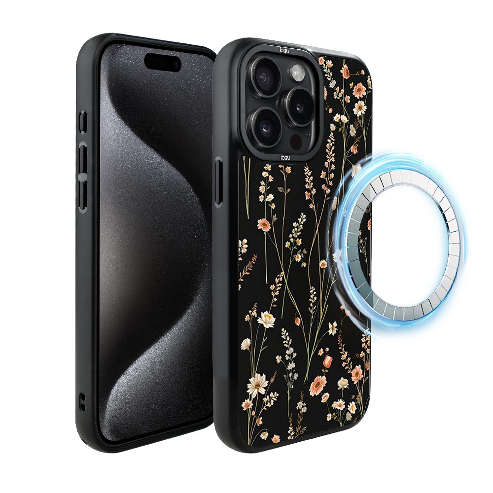 Etui do iPhone 15 Pro Max IBIZU DropGuard Matt z MagSafe, Pastel Bloom, Północny ogród (3)