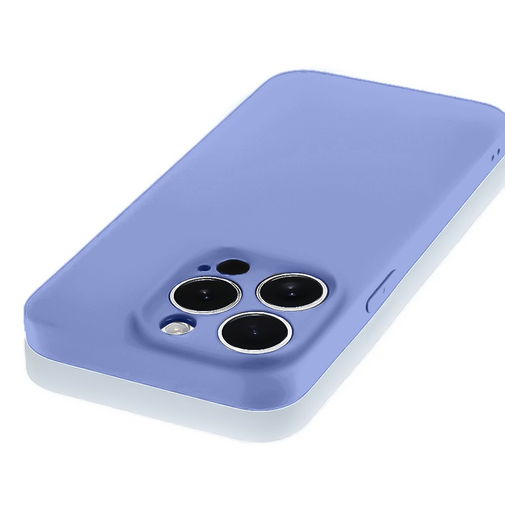 Etui do iPhone 15 Pro Max silikonowe z mikrofibrą soft touch z osłoną na aparat, fioletowe liliowe (4)