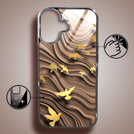 Etui do iPhone 16, Elite Glass z MagSafe, szklany tył, Azja, Piaskowa odyseja, czarne (4)