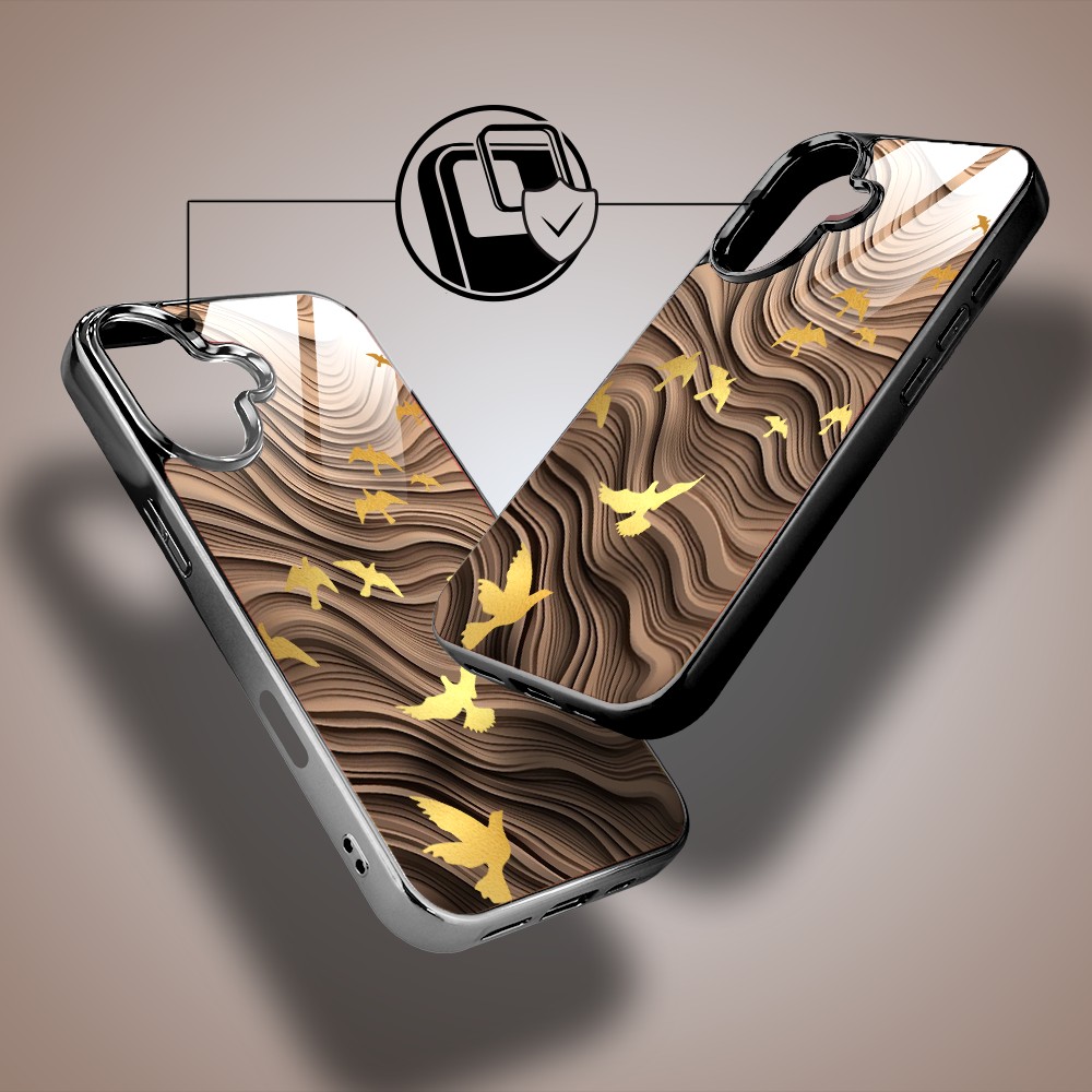 Etui do iPhone 16, Elite Glass z MagSafe, szklany tył, Azja, Piaskowa odyseja, czarne (6)