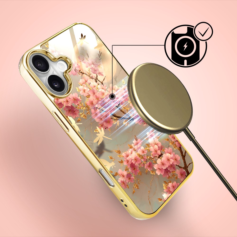 Etui-do-iPhone-16-Elite-Glass-z-MagSafe-szklany-tył-Azja-Taniec-sakury-złote (1)