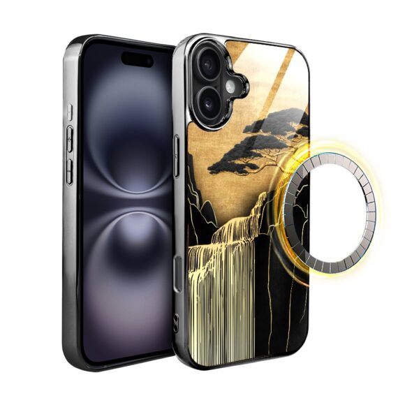 Etui-do-iPhone-16-Elite-Glass-z-MagSafe-szklany-tył-Azja-Złoty-wodospad-czarne (7)