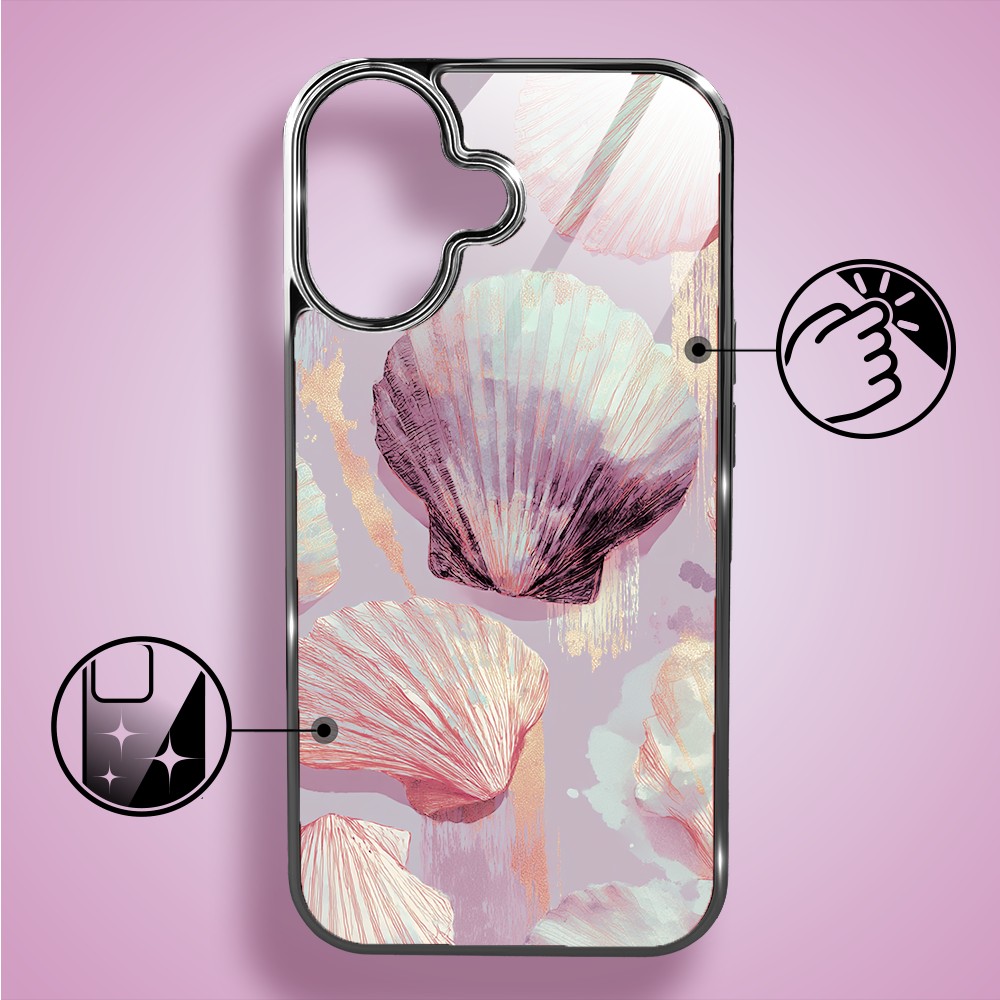 Etui do iPhone 16, Elite Glass z MagSafe, szklany tył, Morze, Perłowa Muszla, czarne (4)