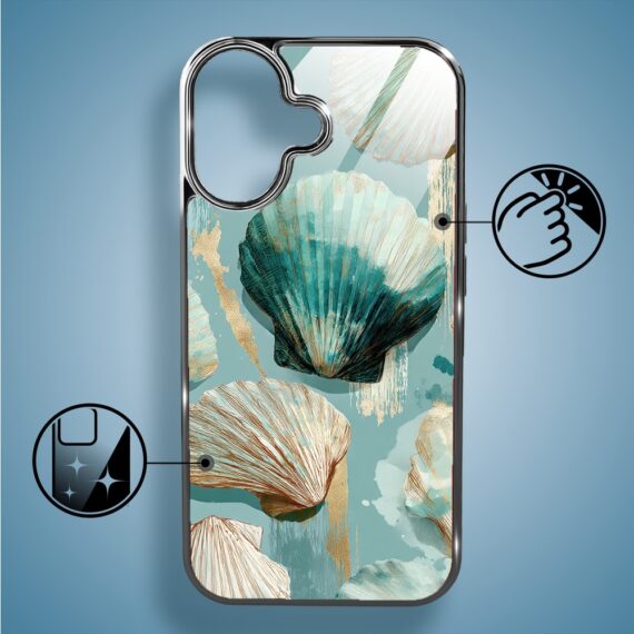 Etui do iPhone 16, Elite Glass z MagSafe, szklany tył, Morze, Turkusowy skarb, czarne (4)