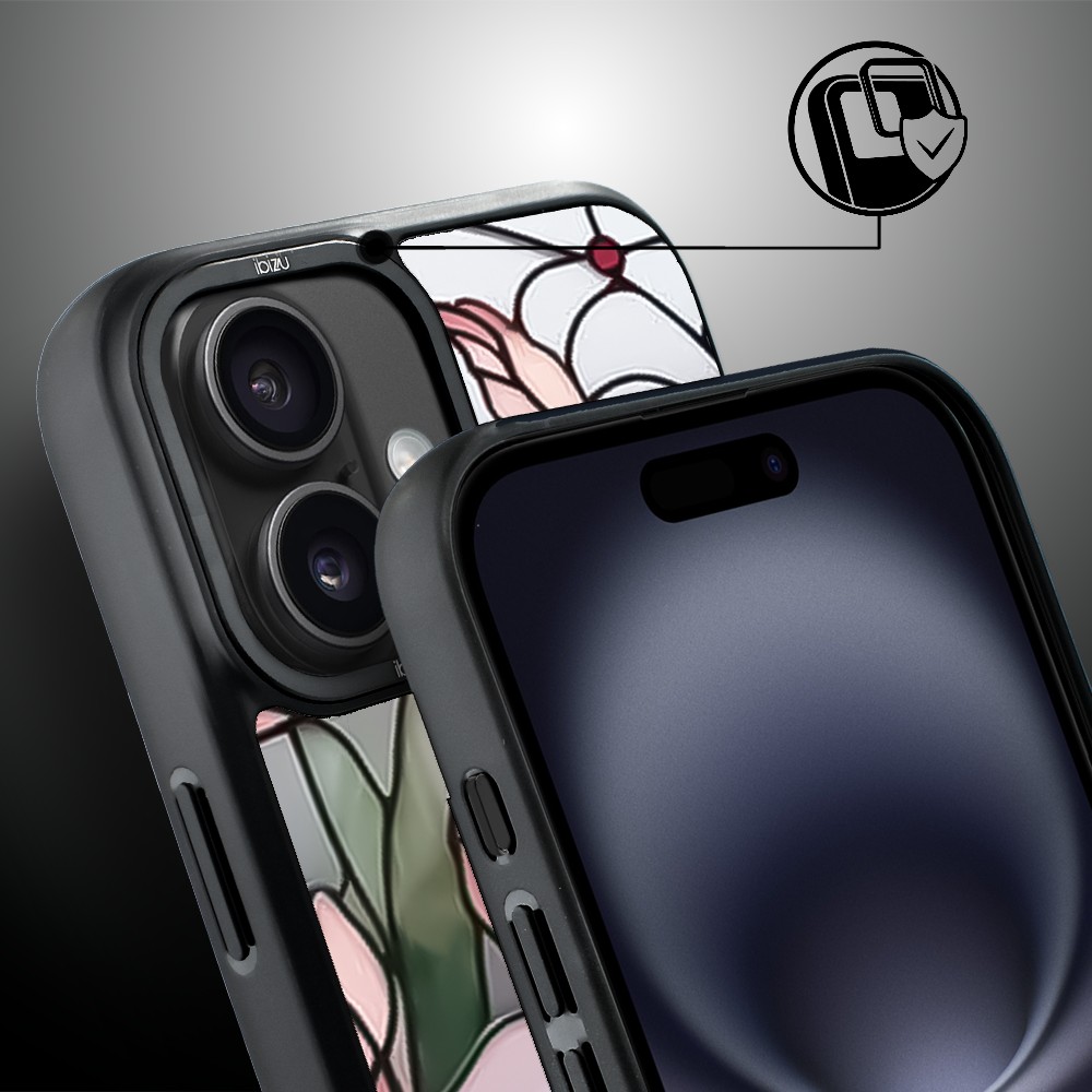 Etui do iPhone 16 IBIZU DropGuard Matt z MagSafe, Barwy Szkła, Różowa magnolia (7)