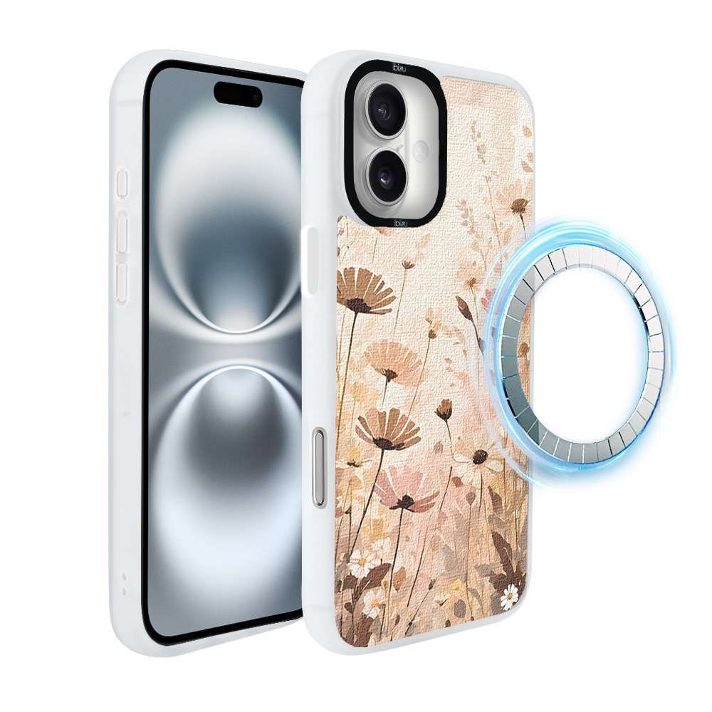 Etui do iPhone 16 Plus IBIZU DropGuard Matt z MagSafe, Boho, Kwiatowa łąka