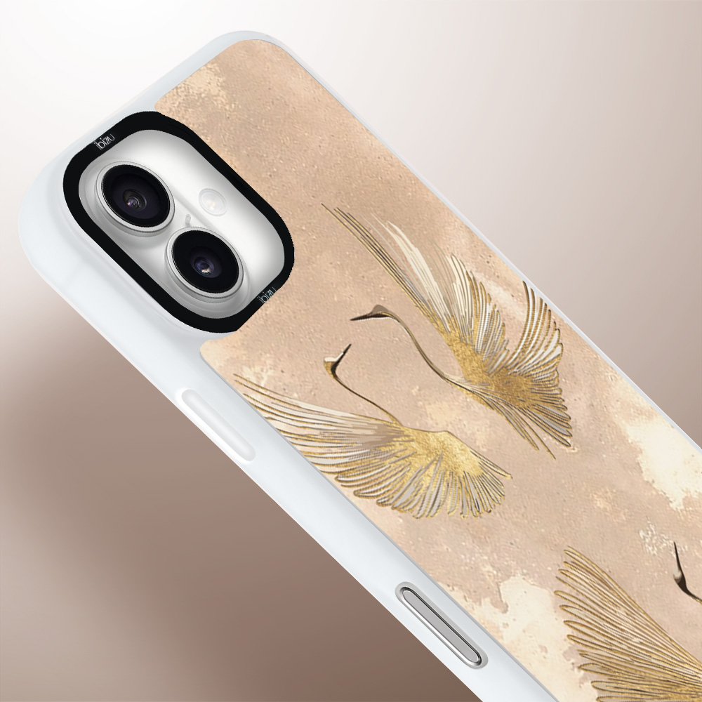 Etui-do-iPhone-16-IBIZU-DropGuard-Matt-z-MagSafe-Boho-Złote-żurawie (6)
