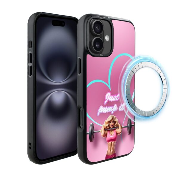Etui do iPhone 16 Plus IBIZU DropGuard Matt z MagSafe, #Move, Pump it love