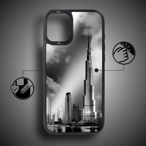Etui do iPhone 16 IBIZU DropGuard Matt z MagSafe, Noir City, Burj Khalifa (1)