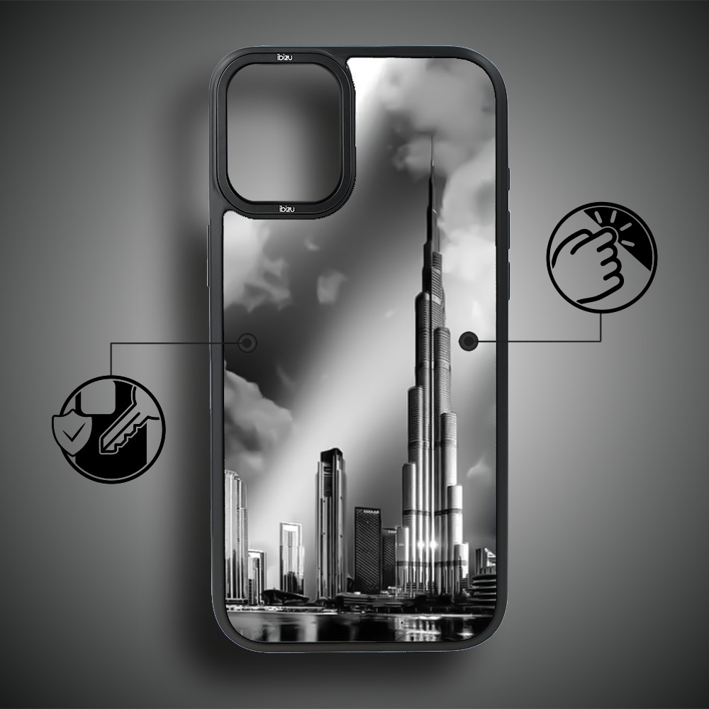 Etui do iPhone 16 IBIZU DropGuard Matt z MagSafe, Noir City, Burj Khalifa (1)