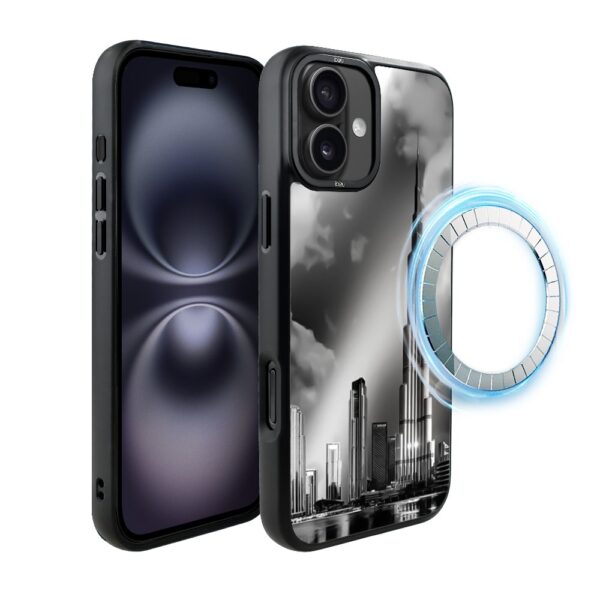 Etui do iPhone 16 Plus IBIZU DropGuard Matt z MagSafe, Noir City, Burj Khalifa