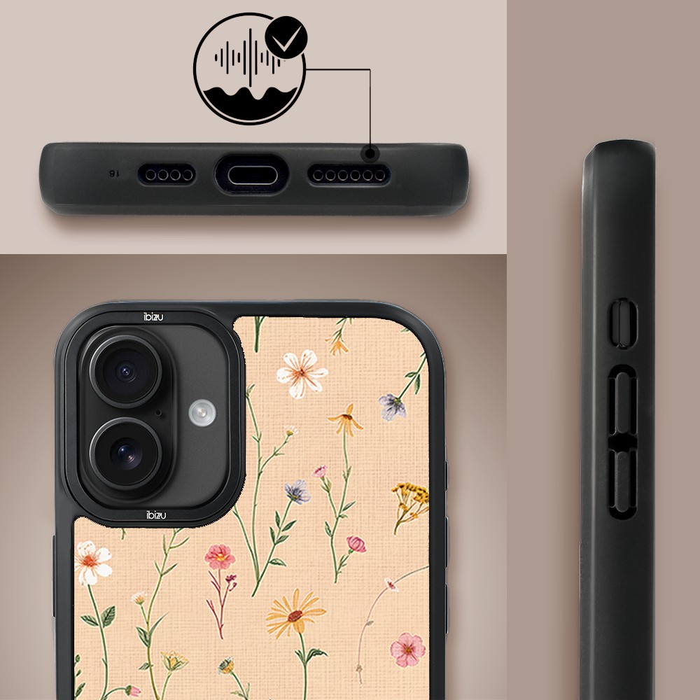 Etui do iPhone 16 IBIZU DropGuard Matt z MagSafe, Pastel Bloom, Koralowa łąka (2)