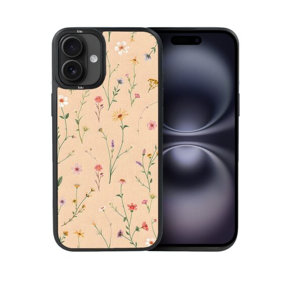 Etui do iPhone 16 IBIZU DropGuard Matt z MagSafe, Pastel Bloom, Koralowa łąka (6)