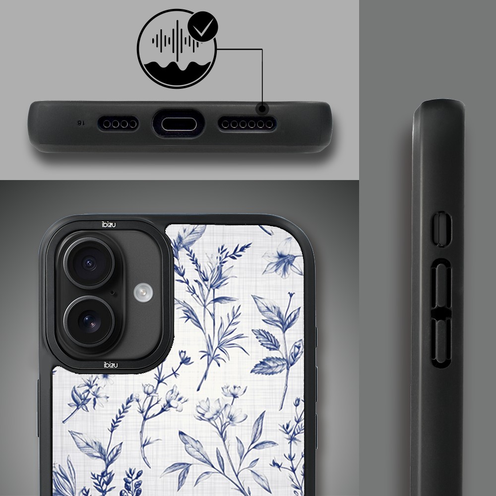 Etui do iPhone 16 IBIZU DropGuard Matt z MagSafe, Pastel Bloom, Lazurowe szepty (2)
