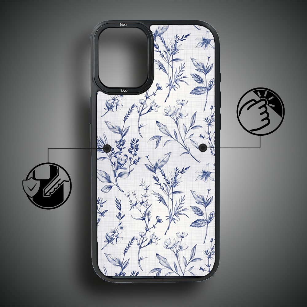 Etui do iPhone 16 IBIZU DropGuard Matt z MagSafe, Pastel Bloom, Lazurowe szepty (5)