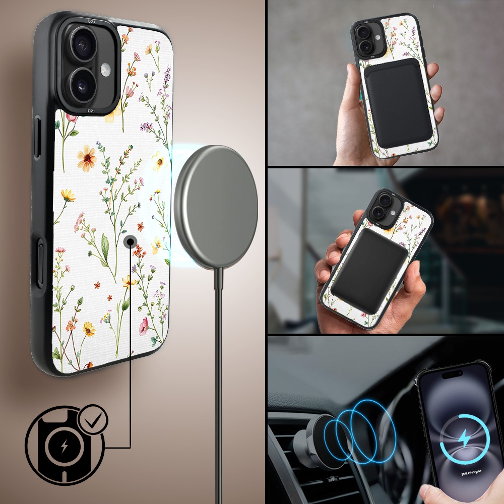 Etui do iPhone 16 IBIZU DropGuard Matt z MagSafe, Pastel Bloom, Letni bukiet (7)