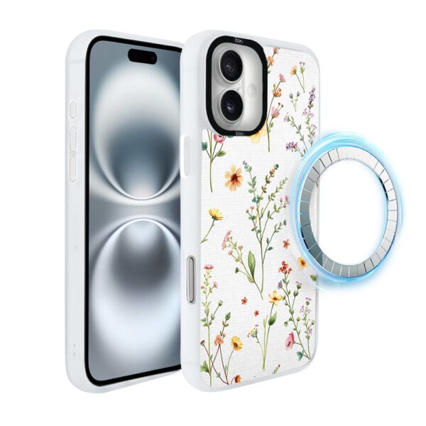 Etui do iPhone 16 IBIZU DropGuard Matt z MagSafe, Pastel Bloom, Letni bukiet