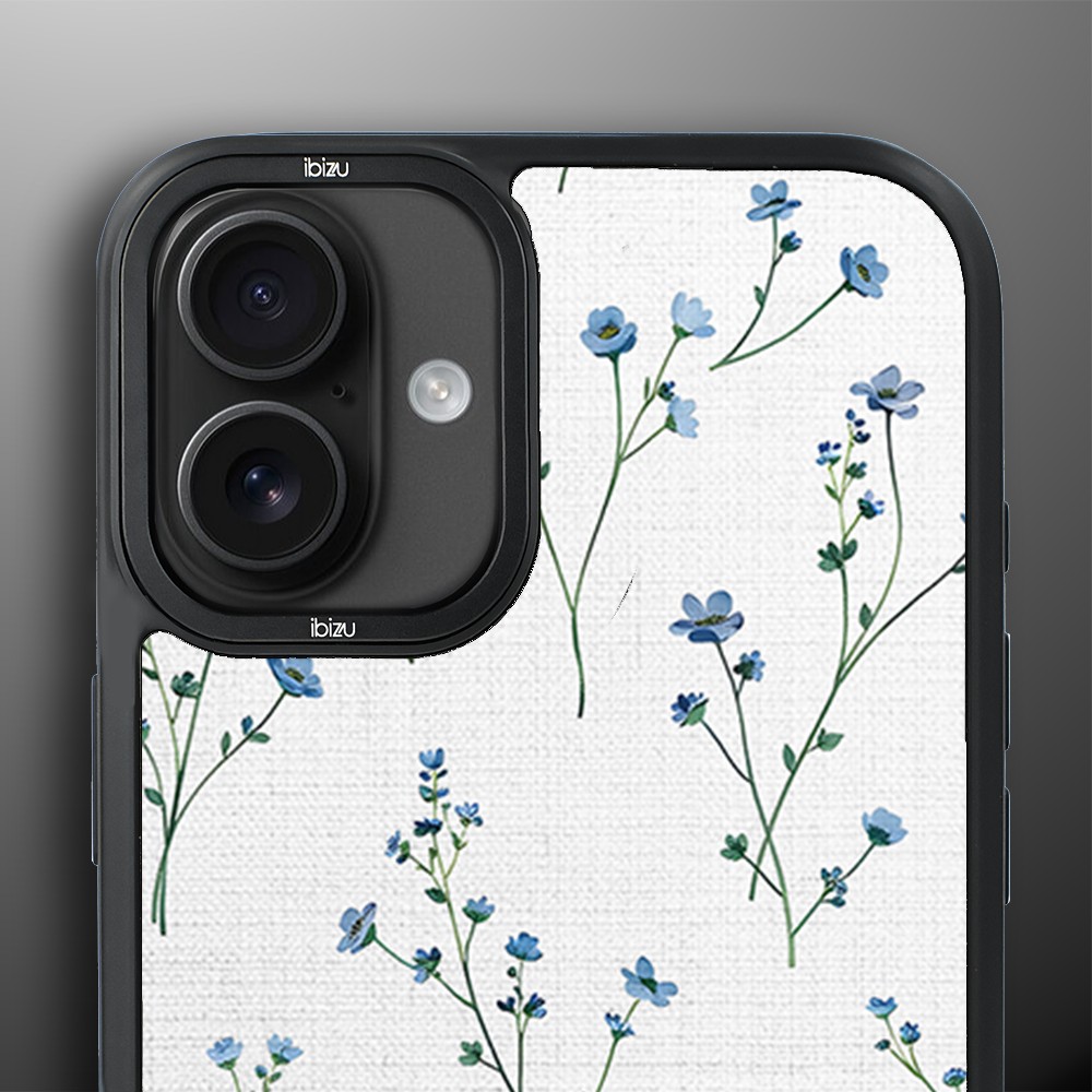 Etui do iPhone 16 IBIZU DropGuard Matt z MagSafe, Pastel Bloom, Niebieski sen (3)