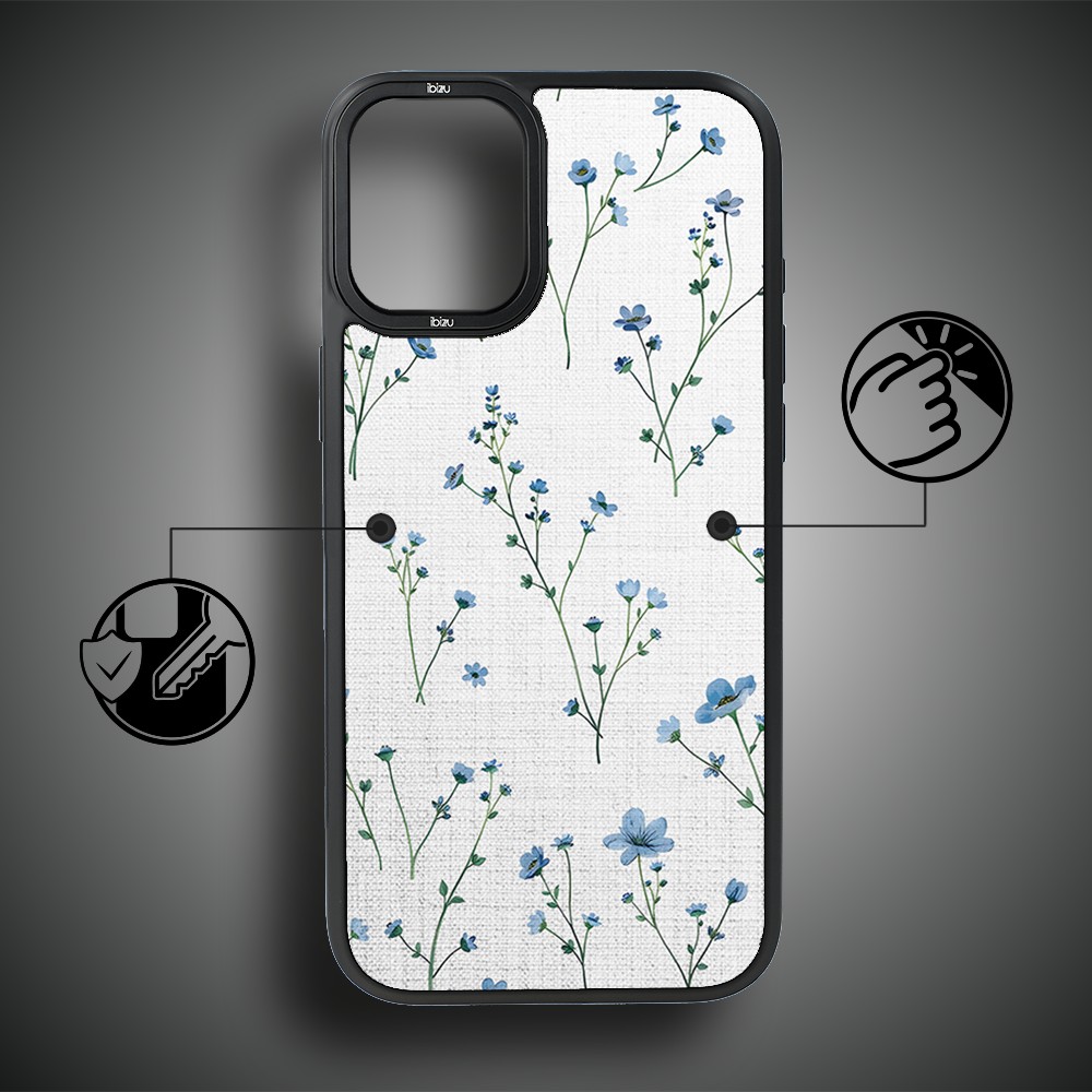 Etui do iPhone 16 IBIZU DropGuard Matt z MagSafe, Pastel Bloom, Niebieski sen (5)