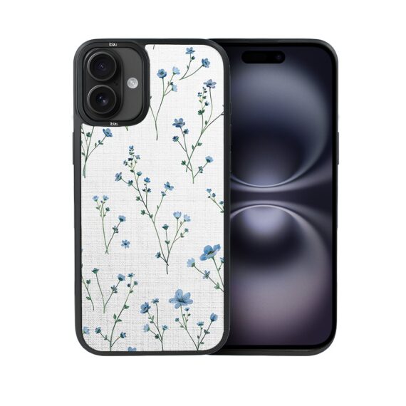 Etui do iPhone 16 IBIZU DropGuard Matt z MagSafe, Pastel Bloom, Niebieski sen (6)