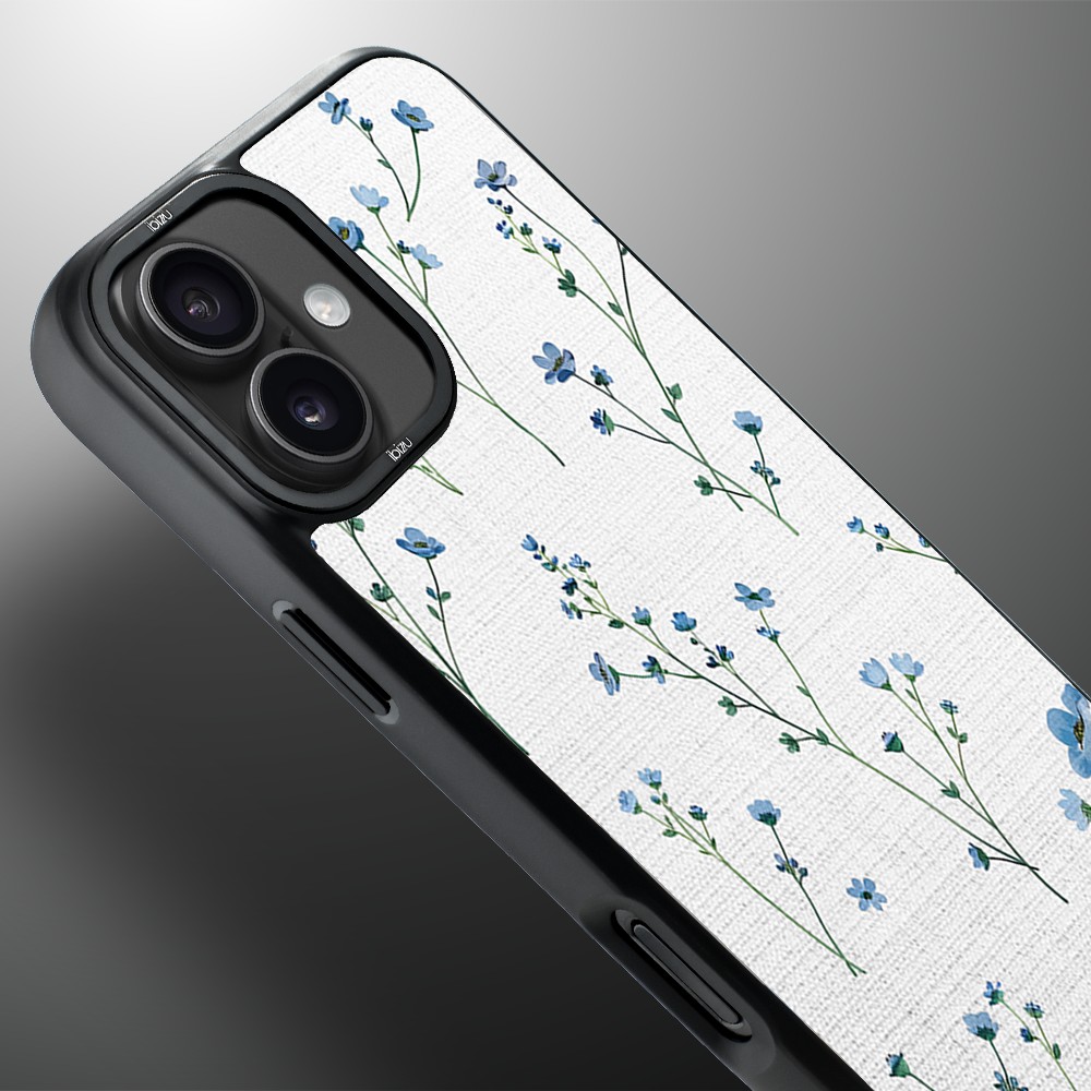 Etui do iPhone 16 IBIZU DropGuard Matt z MagSafe, Pastel Bloom, Niebieski sen (8)