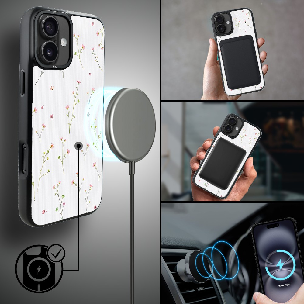 Etui do iPhone 16 IBIZU DropGuard Matt z MagSafe, Pastel Bloom, Polna fantazja (1)