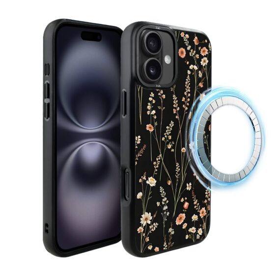 Etui do iPhone 16 IBIZU DropGuard Matt z MagSafe, Pastel Bloom, Północny ogród (2)