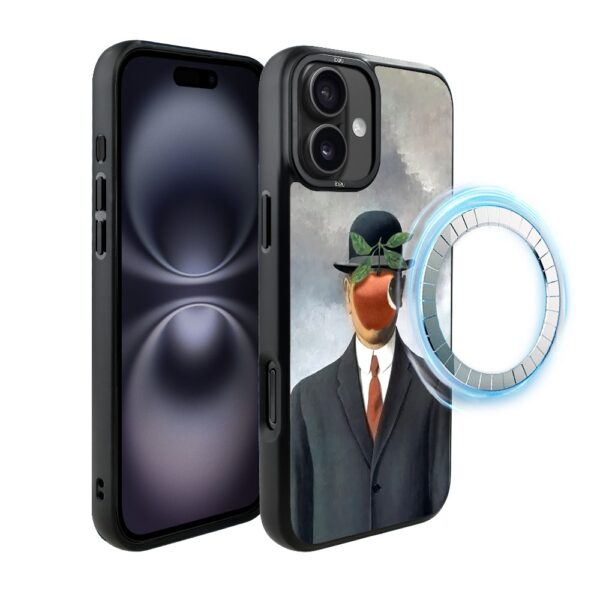 Etui do iPhone 16 Plus IBIZU DropGuard Matt z MagSafe, Rene Magritte, syn człowieczy