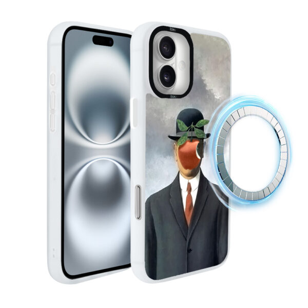 Etui do iPhone 16 Plus IBIZU DropGuard Matt z MagSafe, Rene Magritte, syn człowieczy