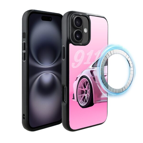 Etui do iPhone 16 IBIZU DropGuard Matt z MagSafe, TechDrive, 911 różowe