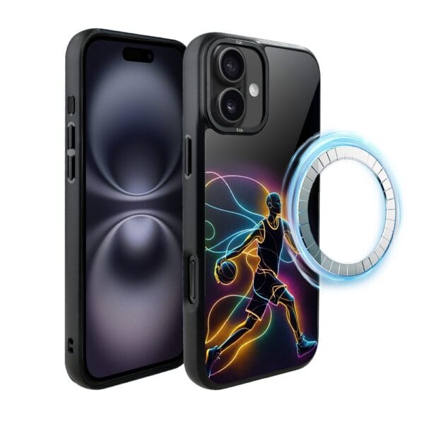 Etui do iPhone 16 Plus IBIZU DropGuard Matt z MagSafe, #ElectroMove, Duch koszykówki