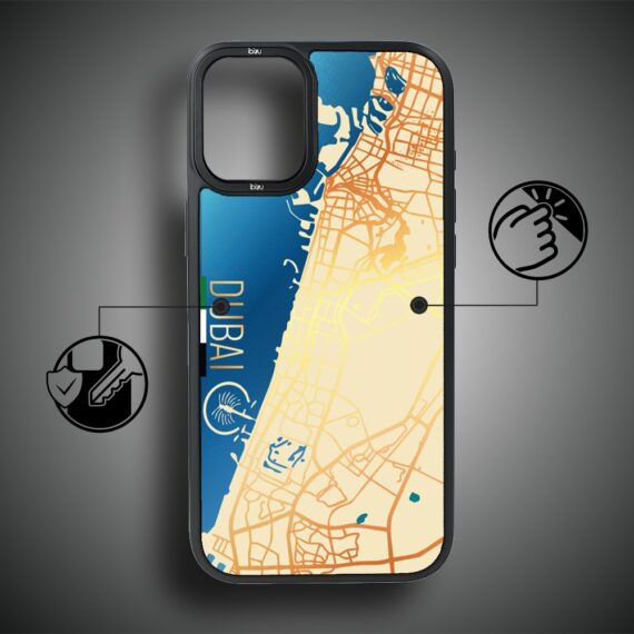 Etui do iPhone 16 Plus IBIZU DropGuard Matt z MagSafe, Mapy Świata, Dubai (1)