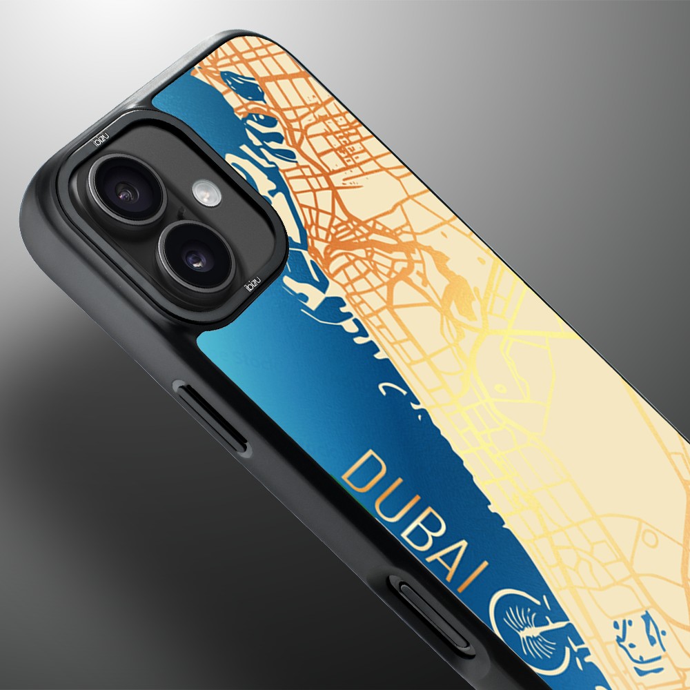 Etui do iPhone 16 Plus IBIZU DropGuard Matt z MagSafe, Mapy Świata, Dubai (4)