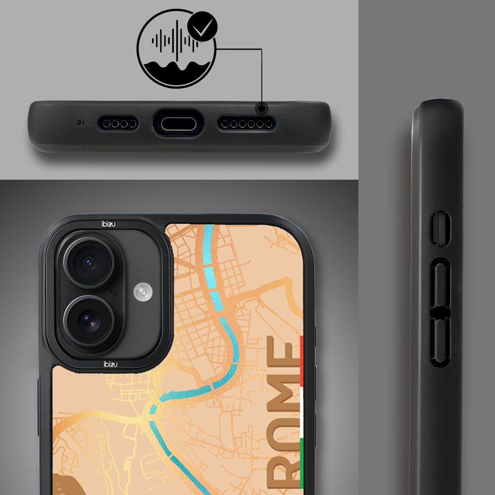 Etui do iPhone 16 Plus IBIZU DropGuard Matt z MagSafe, Mapy Świata, Rome (5)