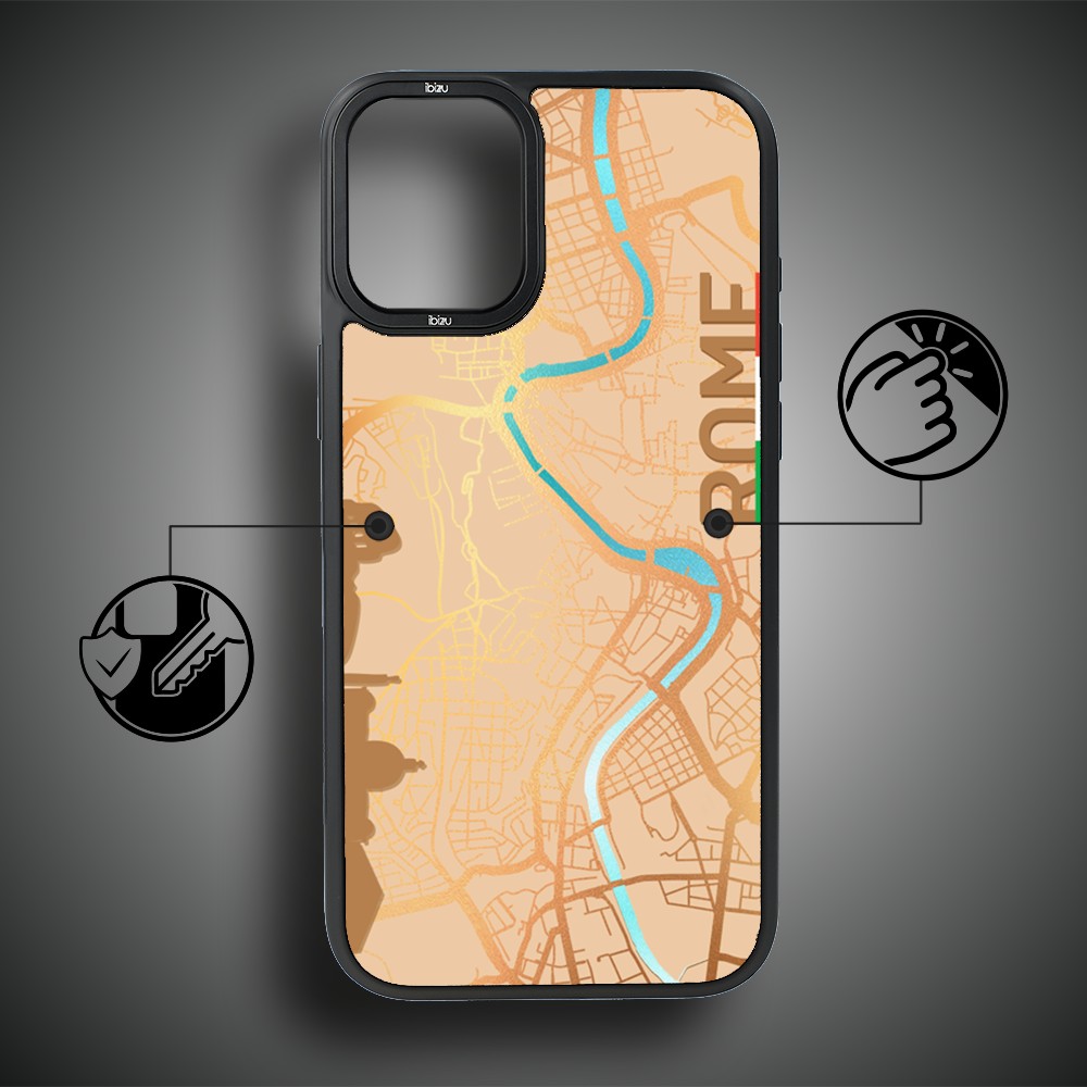 Etui do iPhone 16 Plus IBIZU DropGuard Matt z MagSafe, Mapy Świata, Rome (8)