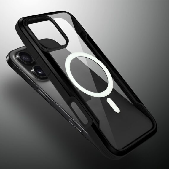 Etui do iPhone 16 Pro AluHybrid z MagSafe, twardy tył z metalowym wzmocnieniem, czarne (1)