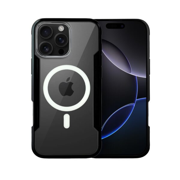 Etui do iPhone 16 Pro Max AluHybrid z MagSafe, twardy tył z metalowym wzmocnieniem, czarne