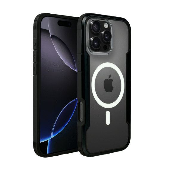 Etui do iPhone 16 Pro AluHybrid z MagSafe, twardy tył z metalowym wzmocnieniem, czarne (3)