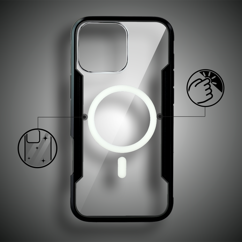 Etui do iPhone 16 Pro AluHybrid z MagSafe, twardy tył z metalowym wzmocnieniem, czarne (4)