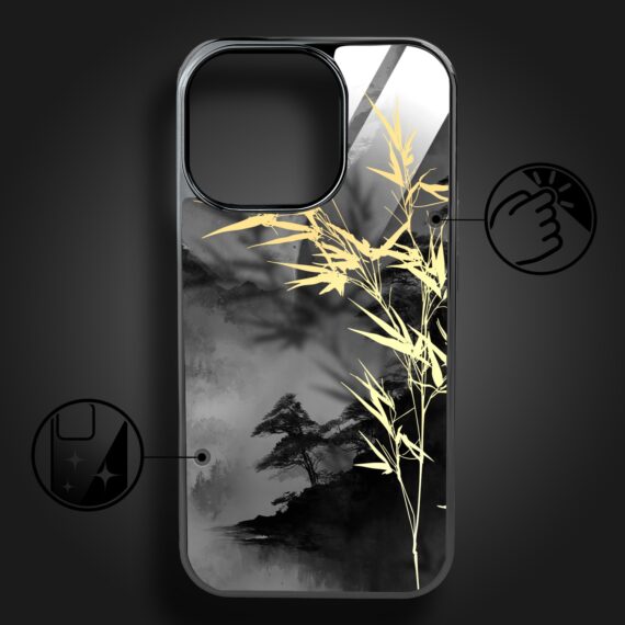 Etui-do-iPhone-16-Pro-Elite-Glass-z-MagSafe-szklany-tył-Azja-Złoty-bambus-czarne (7)
