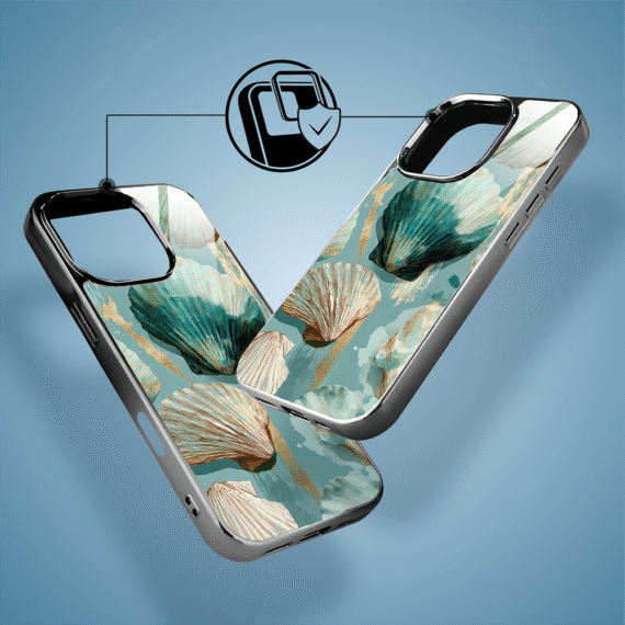 Etui do iPhone 16 Pro, Elite Glass z MagSafe, szklany tył, Morze, Turkusowy skarb, czarne (6)