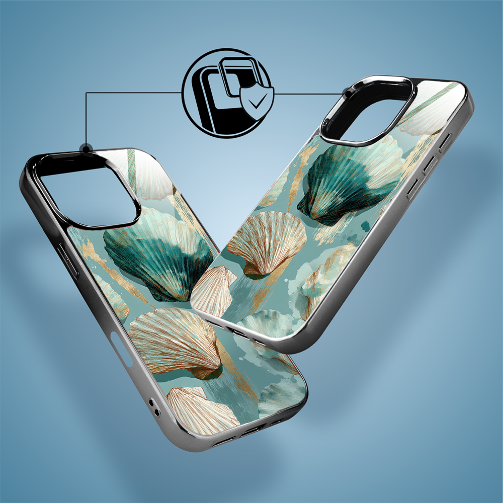 Etui do iPhone 16 Pro, Elite Glass z MagSafe, szklany tył, Morze, Turkusowy skarb, czarne (6)