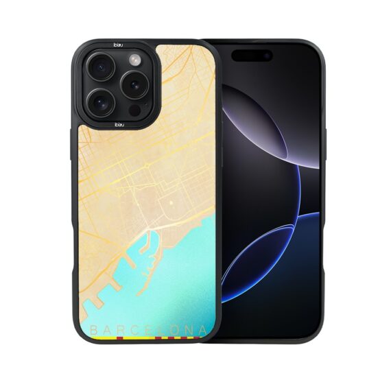 Etui do iPhone 16 Pro IBIZU DropGuard Matt, Mapy Świata, Barcelona (2)