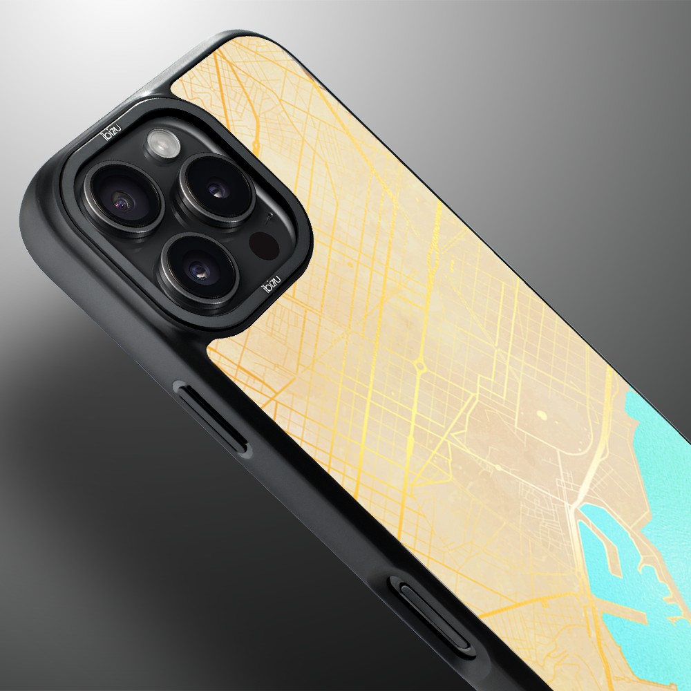 Etui do iPhone 16 Pro IBIZU DropGuard Matt, Mapy Świata, Barcelona (4)