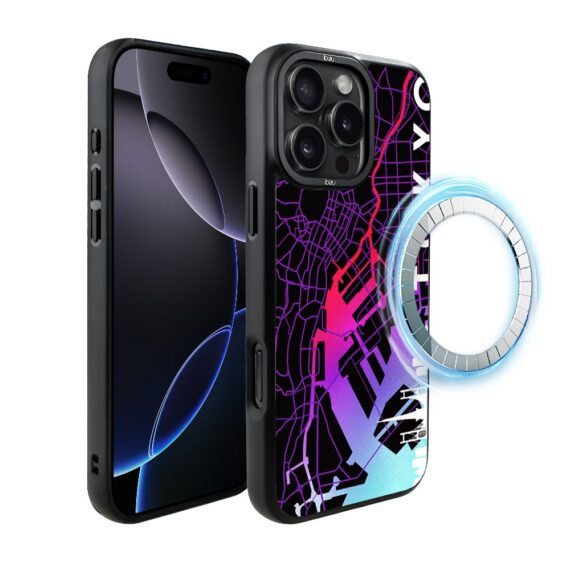 Etui do iPhone 16 Pro IBIZU DropGuard Matt z MagSafe, Mapy Świata, Tokyo (7)