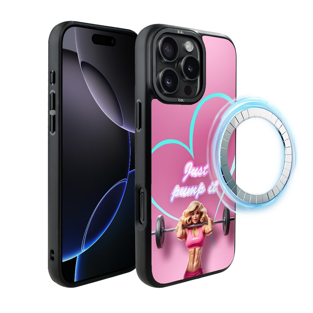 Etui do iPhone 16 Pro Max IBIZU DropGuard Matt z MagSafe, #Move, Pump it love