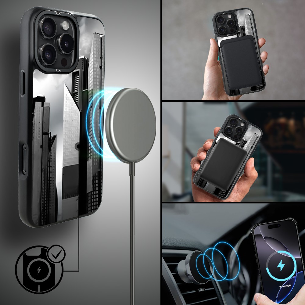 Etui do iPhone 16 Pro IBIZU DropGuard Matt z MagSafe, Noir City, Manhattan (3)